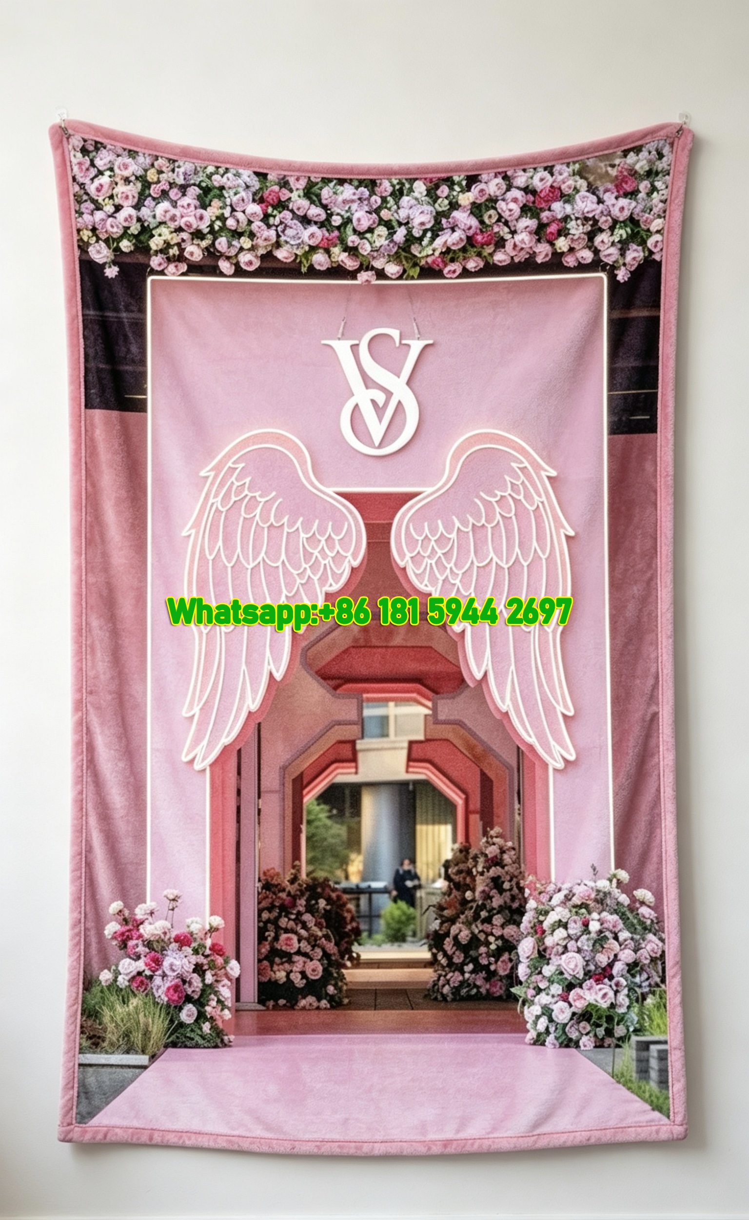 Victoria's Secret Pink Angel Wings Flannel Fleece Throw Blanket V145